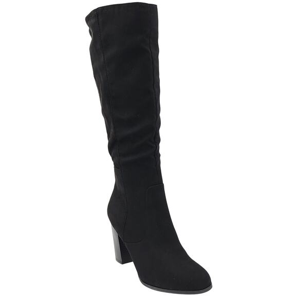 Style & Co Women Addyy Knee High Dress Riding Boots Size US 9M Black Faux Suede - Picture 1 of 6